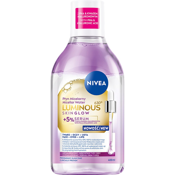 Nivea NIVEA LUMINOUS630 SKIN GLOW Płyn Micelarny z 5% serum 400 ml