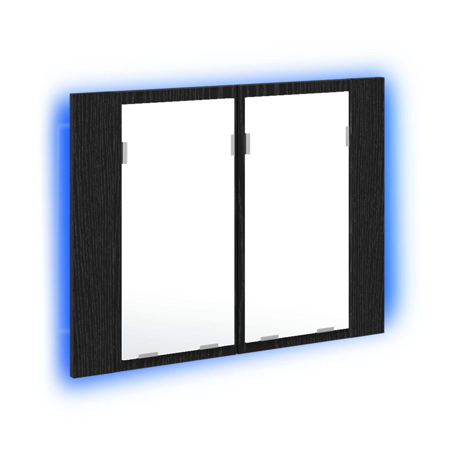 LED fürdőszobai tükörszekrény fekete tölgyből, 60x12x45 cm, mérnöki fa (862550)