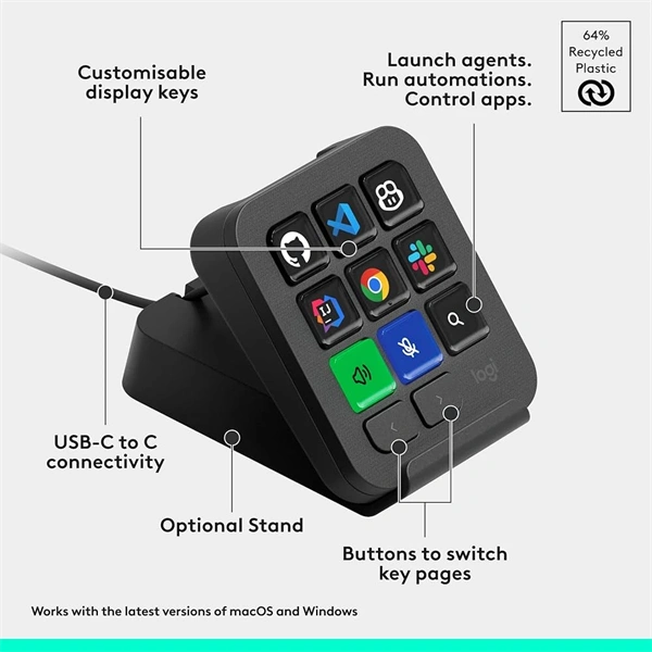 Цифрова клавиатура Logitech MX — 920-013891, графитена
