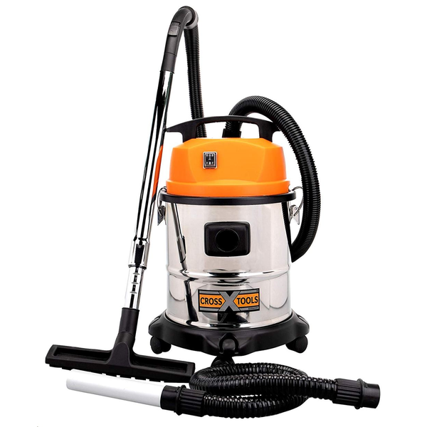 Aspirator umed/uscat, Cross Tools, NTAS, 1200W, 20L, Portocaliu/Argintiu