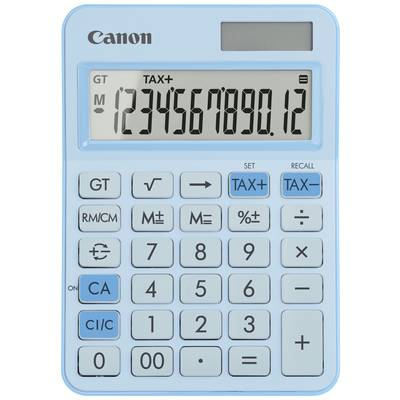 Canon LS-125KB-PBL Zsebszámológép Pasztellkék Kijelző (számjegy): 12 Elemekről üzemeltetett, Napenergiával üzemeltetett (Sz x Ma x Mé) 106 x 25 x 147 mm (80-100003) (80-100003)