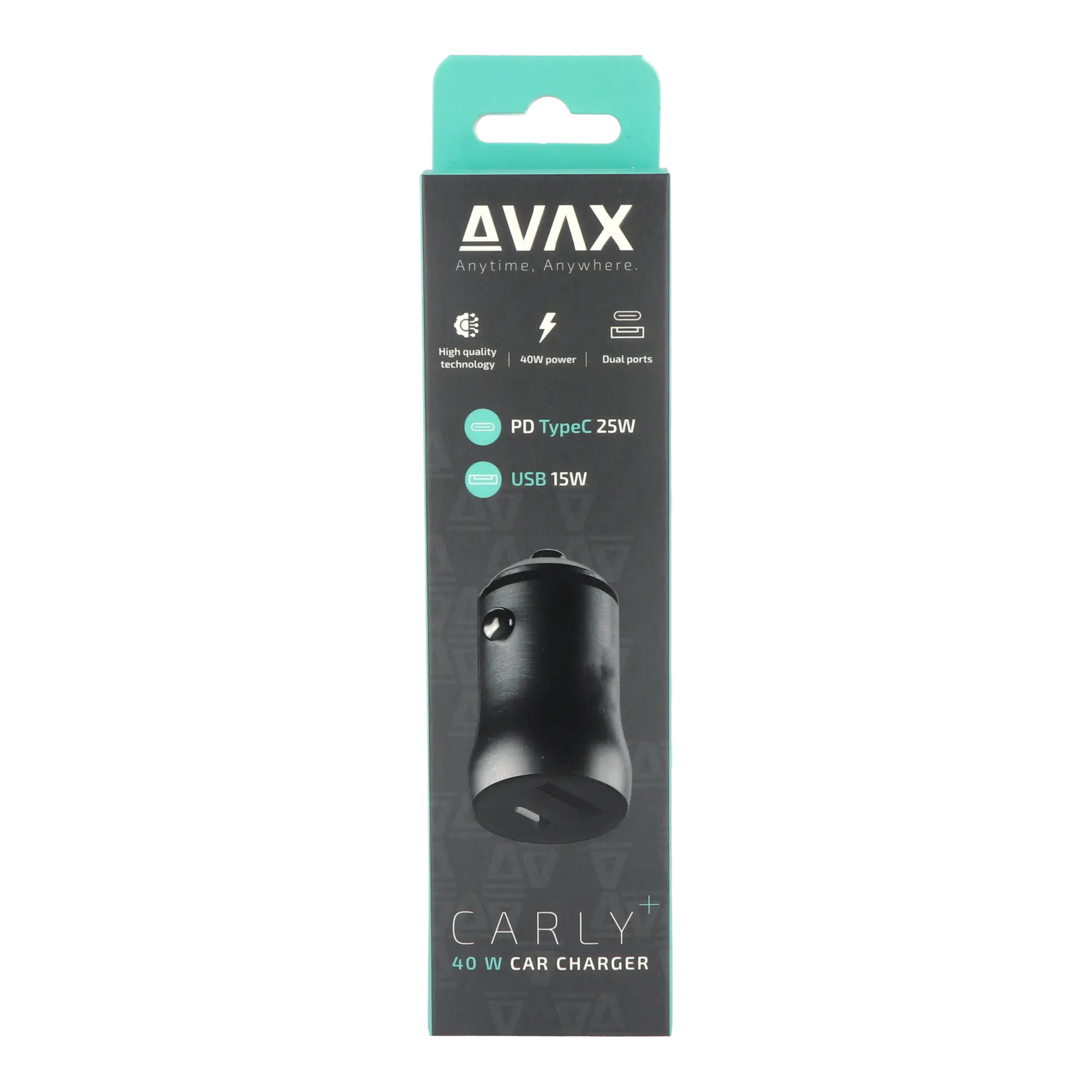 AVAX CC601B Carly+ USB Type-A / USB Type-C Autós töltő - Fekete (40W) (AVAX CC601B)