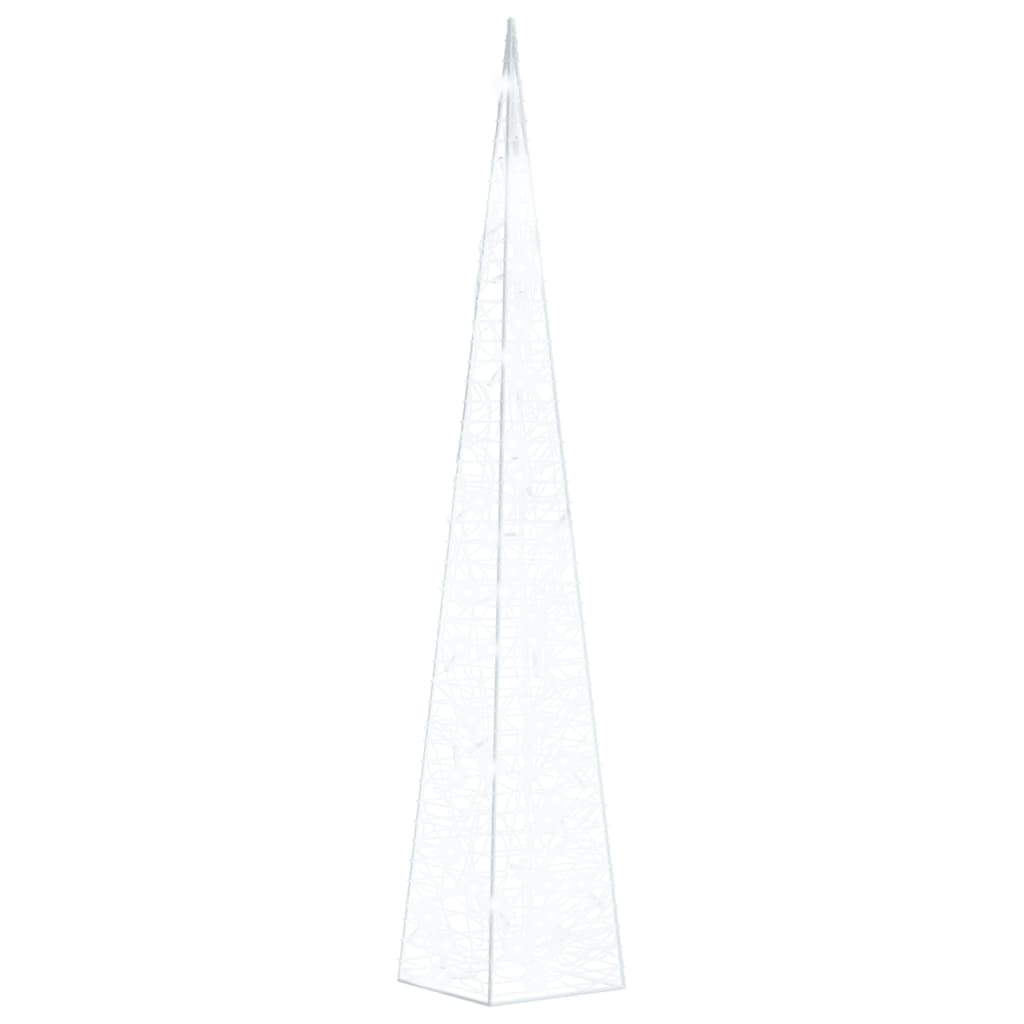 dekoratív hideg fehér fényű LED-es akril fénykúp 90 cm (328960)