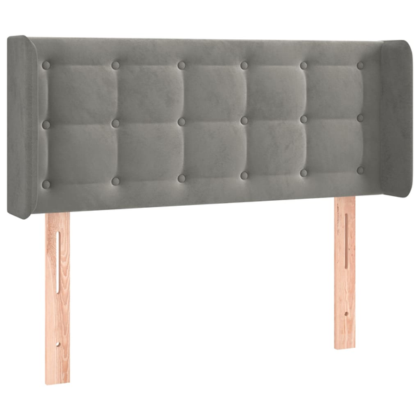Tăblie de pat cu aripioare gri deschis 93x16x78/88 cm catifea