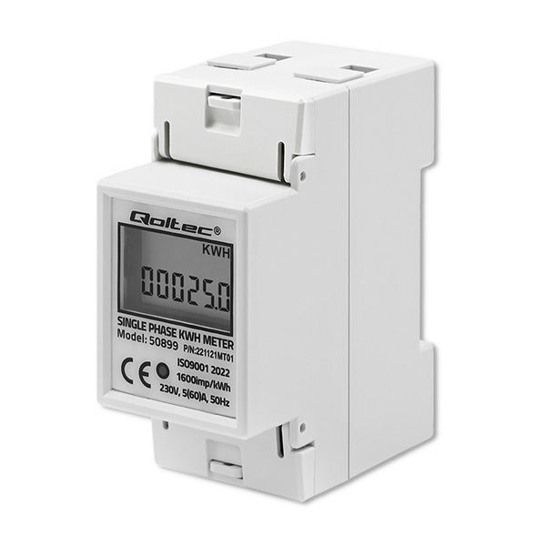 Merač spotreby enrgie Qoltec na DIN lištu | jednofázový elektronický
