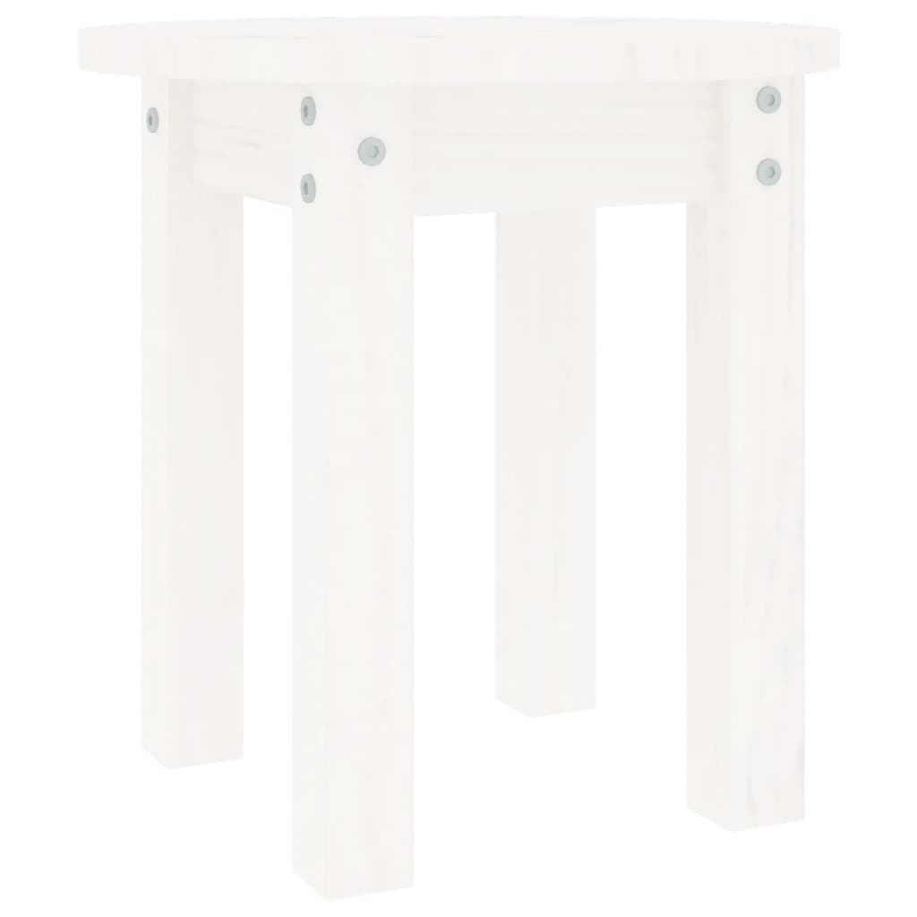 fehér tömör fenyőfa dohányzóasztal Ø 35 x 35 cm (822338)