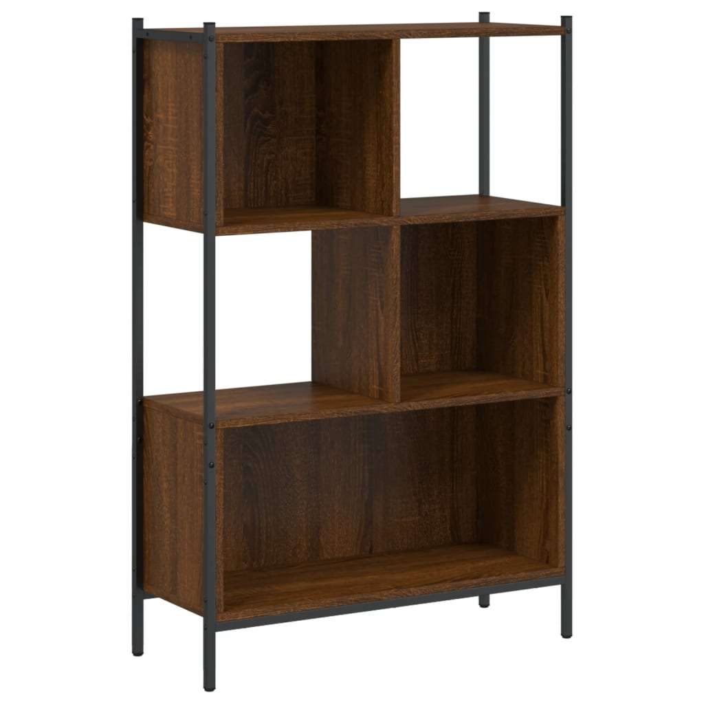 barna tölgy színű szerelt fa könyvszekrény 72x28x109 cm (838887)