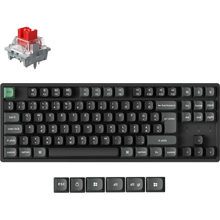 Клавиатура Keychron K8 Ultra 8K — K8U-J1P-HU, унгарска подредба, червено-черна
