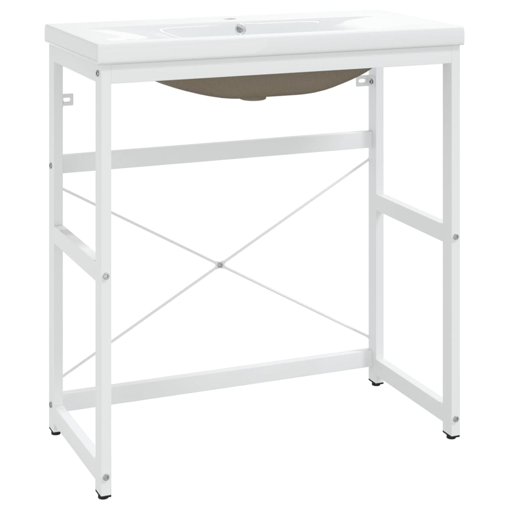 fehér vas fürdőszobai mosdókagylóváz beépített mosdóval (3101387)