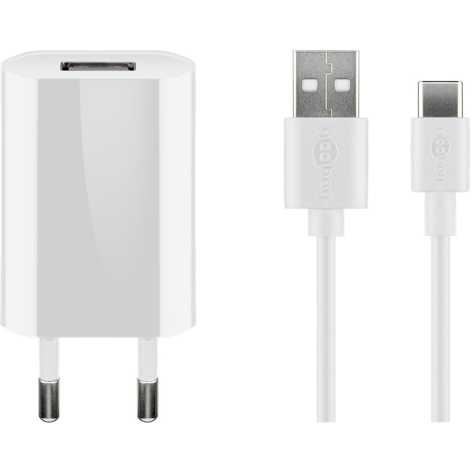 Goobay USB-C / USB-A Hálozati töltő készlet - Fehér (5W) (45300)