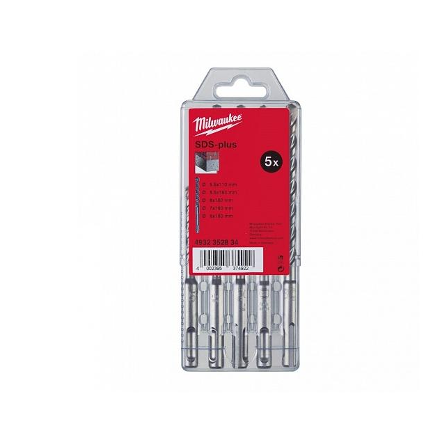 Milwaukee 4932352834 5 részes SDS-Plus Fúrószár Készlet - 5,5 x110 mm, 5,5/6/7/8x160 mm (4932352834)