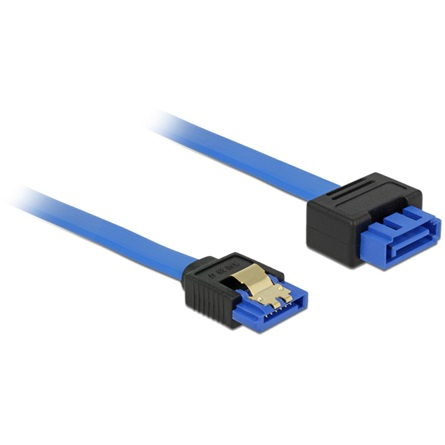 DELOCK Verlngerungskabel SATA 6 Gb/s Buchse gerade > SATA Stecker mit Einrastfunktion gerade 30cm blau