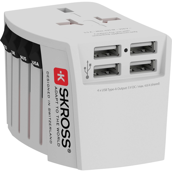 Skross MUV USB (4xA) Utazó adapter