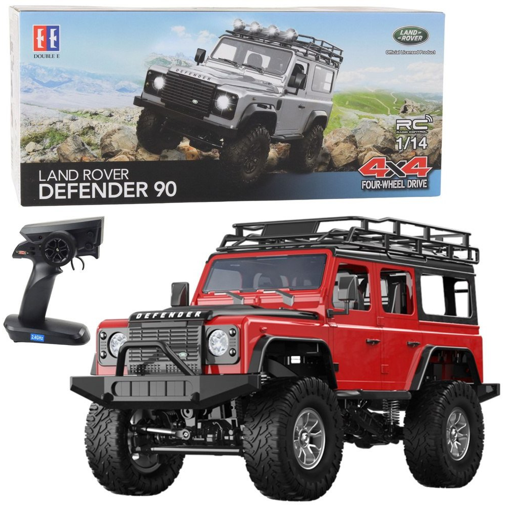 Double E Távirányítású Terepjáró Rc Land Rover Defender 90 Piros 1:14 (27418)