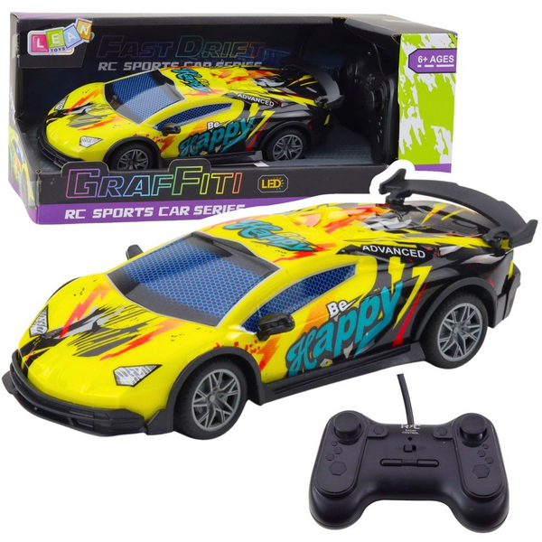RC Távirányítós Sportautó LED Lámpákkal, Sárga, 1:22- 23051