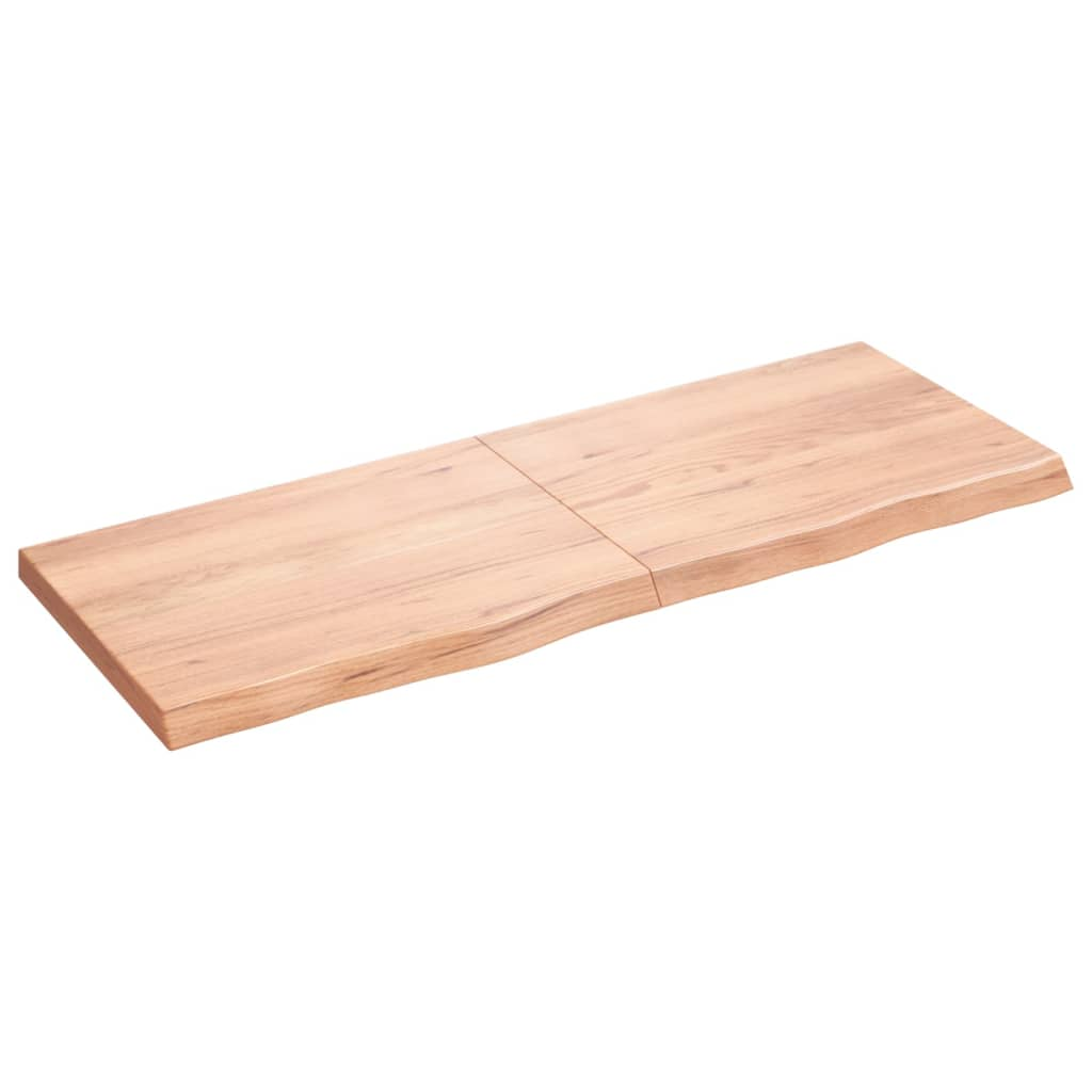 világosbarna kezelt tömör tölgyfa fali polc 160 x 60 x (2-6) cm (363715)