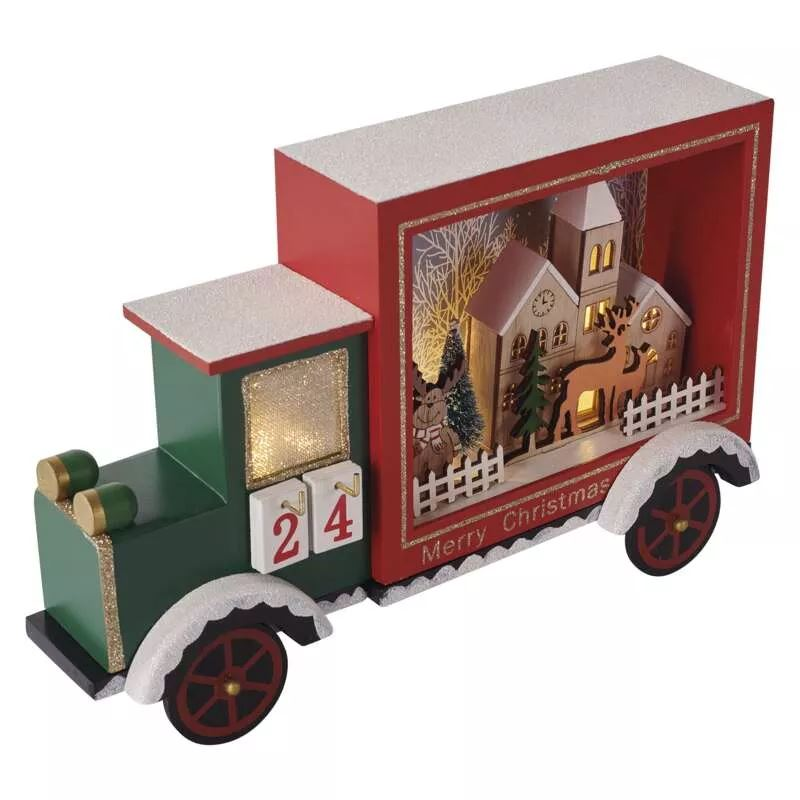 Emos LED-es fa autó adventi naptár (DCWW32) (DCWW32)