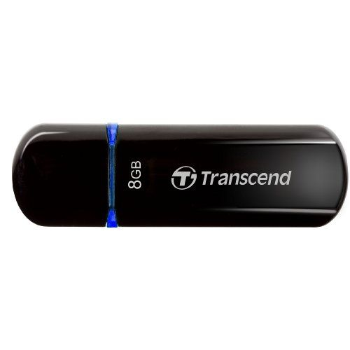 USB памет 8GB Transcend JetFlash 600, черен/син, USB 2.0 TS8GJF600
