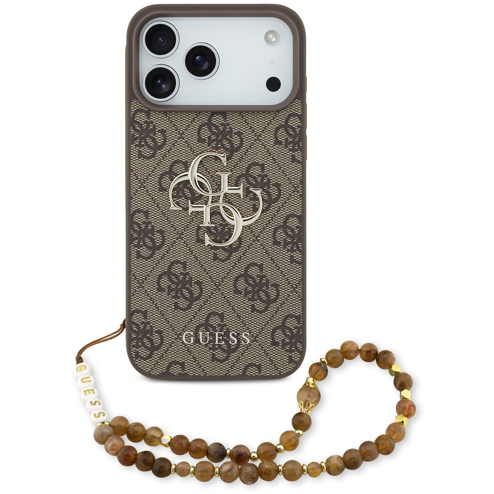 Guess PU 4G Metal Logo Strap iPhone 17 Pro Max barna tok (GUHCP17XP4GMGSW)