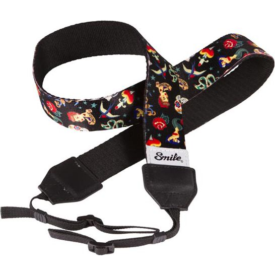 Correa Universal Para Todo Tipo De Cámaras De Fótos, Videcámaras O Prismáticos Smile Hang Up Pin Up Negra Estampada