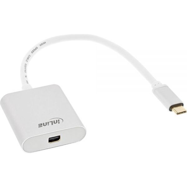 InLine 64105S video átalakító kábel 0,2 M USB C-típus Mini DisplayPort Ezüst (64105S)