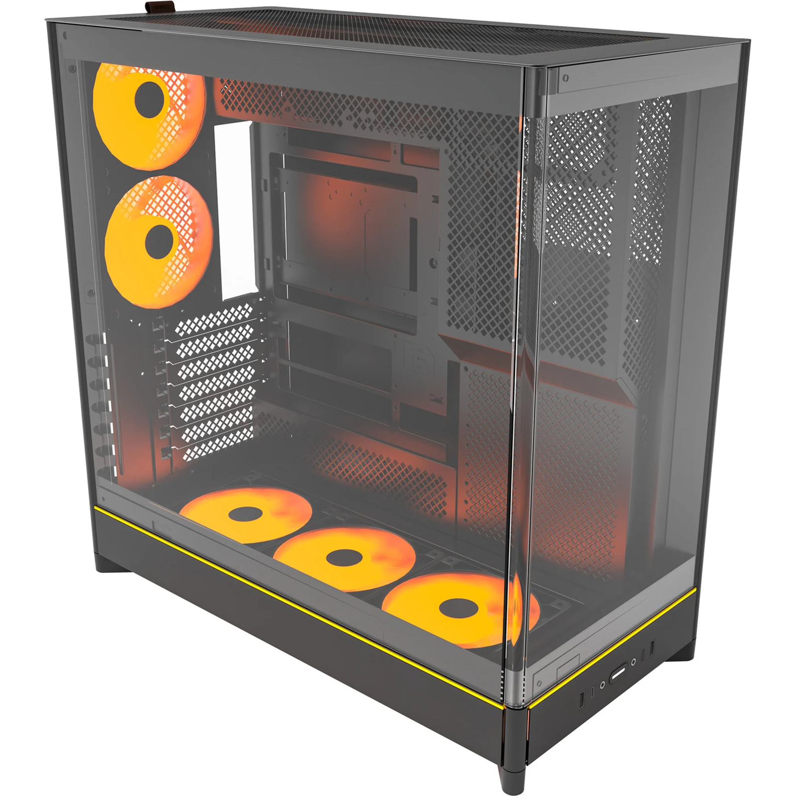 Montech HS02 PRO ARGB Midi Torony Számítógépház + 2db 120mm ventilátor - Fekete (HS02 PRO (B))