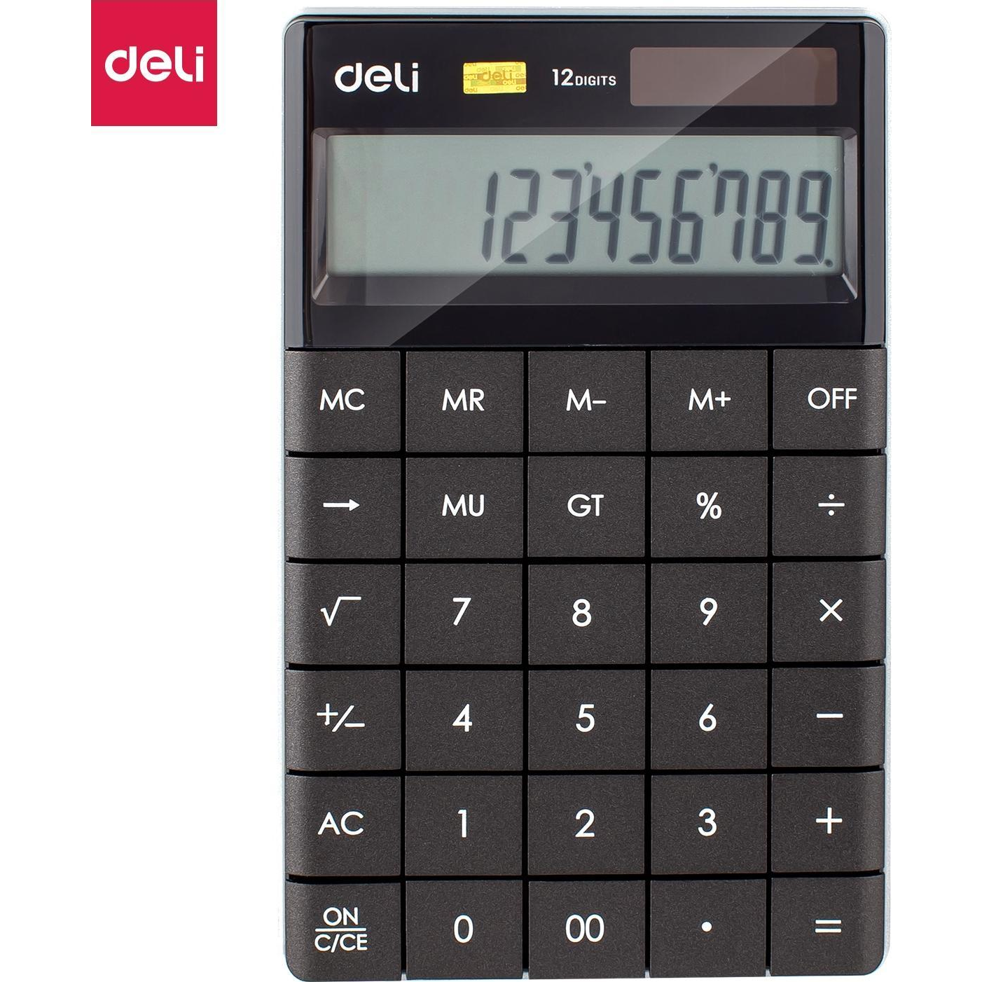 Számológép, Asztali, 12 Számjegy, Deli Touch, Fekete DEL01589B (1589P)