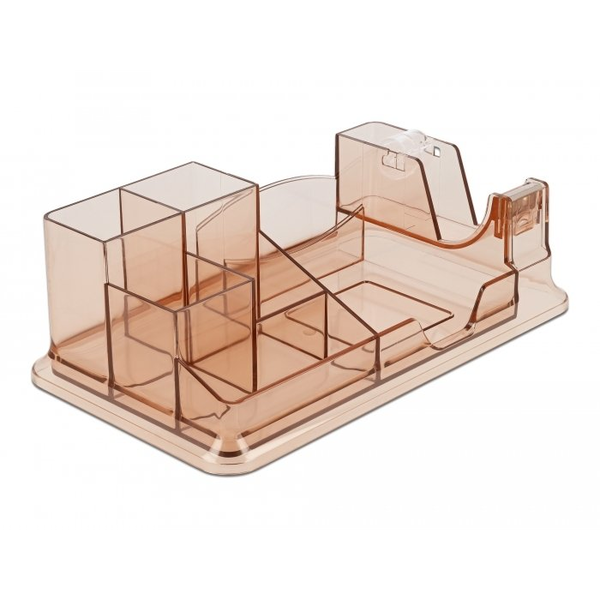 DELOCK Schreibtisch Organizer transparent / braun