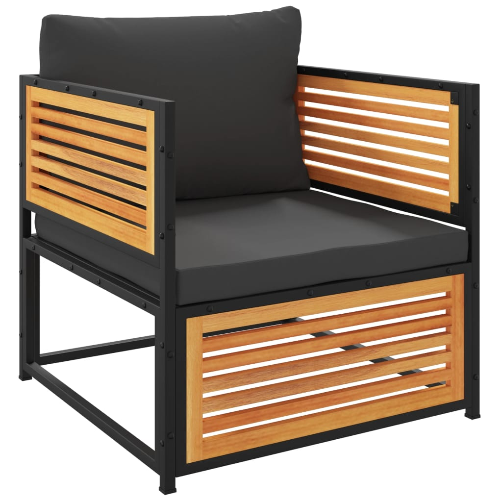 tömör akácfa kerti szék párnákkal (367641)