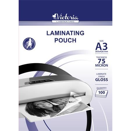 Victoria meleglamináló fólia, 75 mikron, A3, fényes (ILKVF753) (ILKVF753)