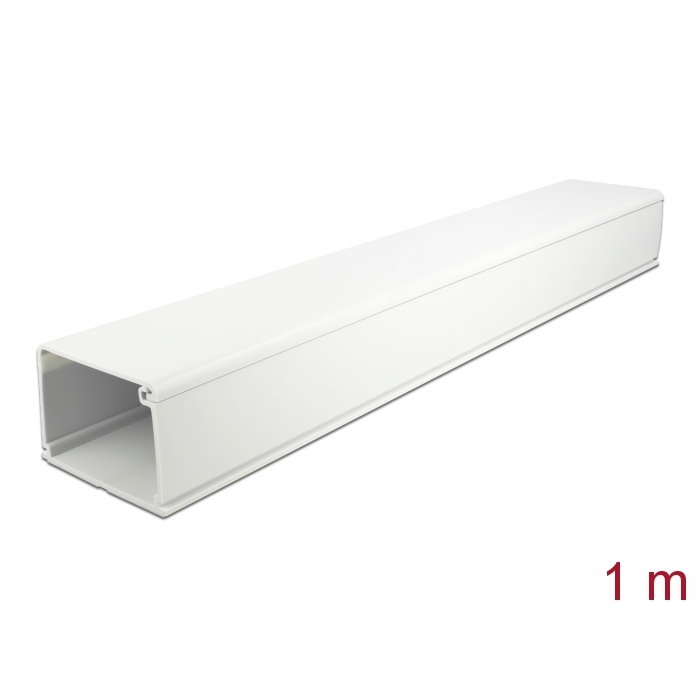 Delock Kábelcsatorna fedéllel 83 x 54 mm - hossza 1 m fehér (20724) (20724)