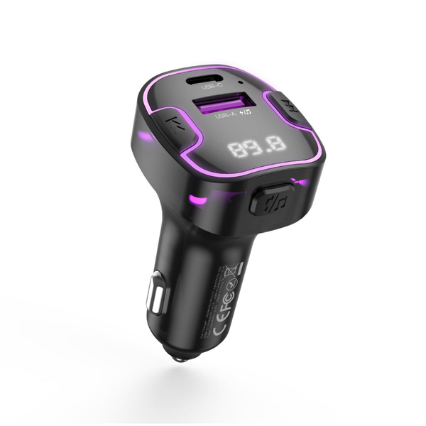 XO FM transmitter BCC12 Bluetooth MP3 nabíječka automobilová 3,1A černá