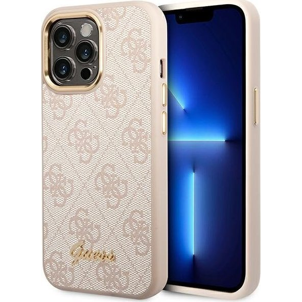 Guess Metal Camera Outline Apple iPhone 14 Pro Max hátlap tok, rózsaszín (GUE2128)