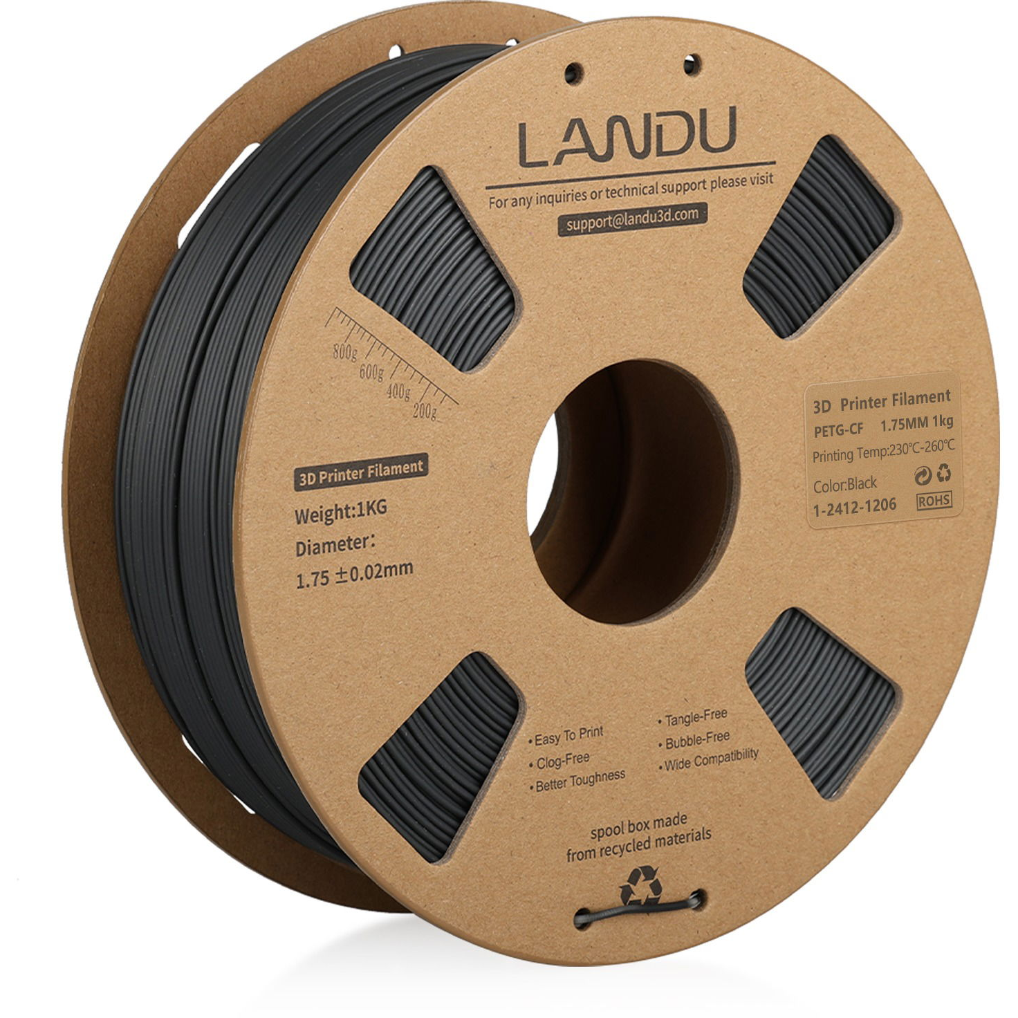 Landu PETG-CF Black 1kg (landu250746)