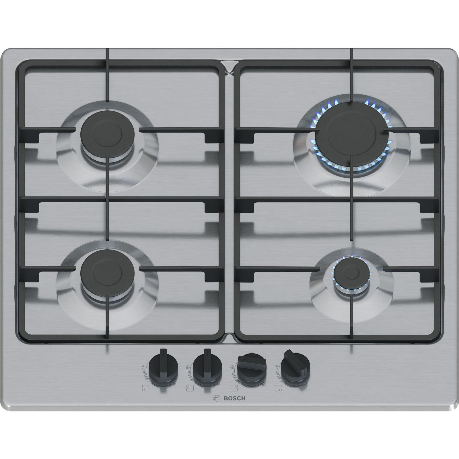 Bosch PGP6B5K60 Beépíthető 4 zónás Gáz Főzőlap - Inox (PGP6B5K60)