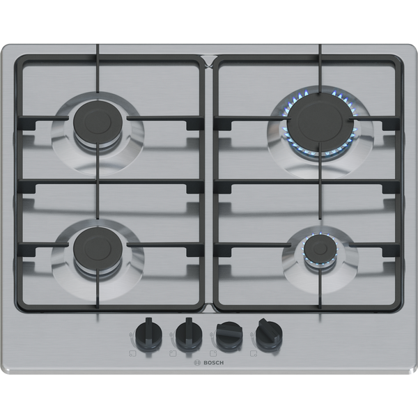 Bosch PGP6B5K60 Beépíthető 4 zónás Gáz Főzőlap - Inox