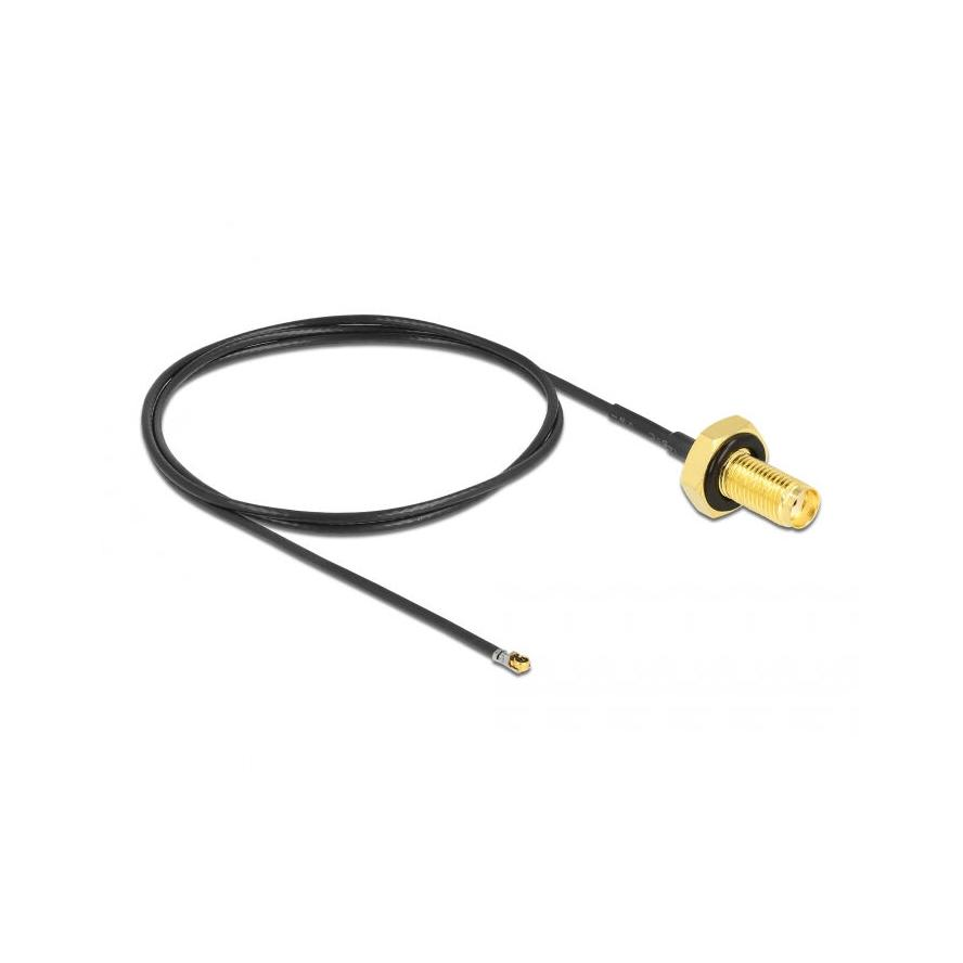 Delock SMA -> MHF 4L F/M antenna kábel 0.5m fekete 1.37 (12667)