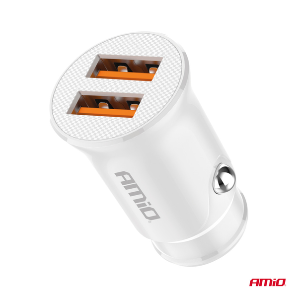 AMiO Autós töltő 2x USB-A 2.1A 12/24V (0503872)