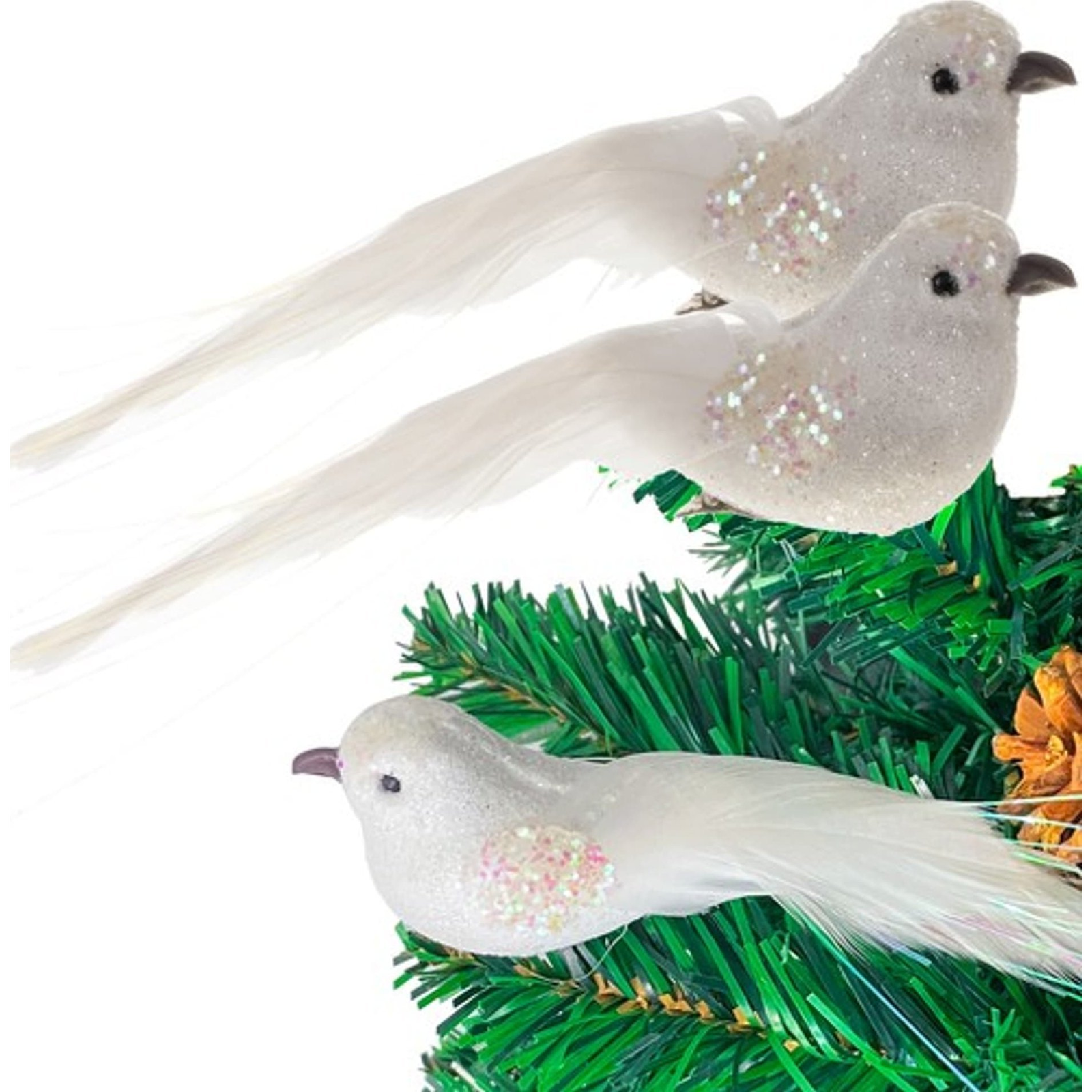 Ruhhy Fehér Madárkák Karácsonyfadísz 2 Db (5900779945081)