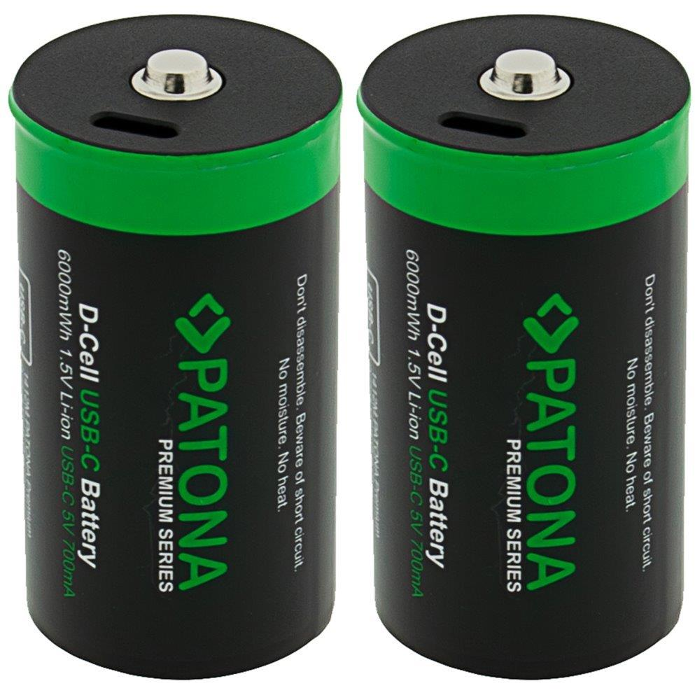 PATONA PREMIUM LR20 (D) 4000 mAh, USB-C töltéssel, 2db (PT1412)