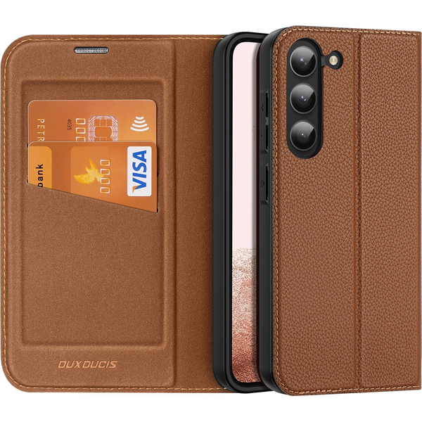 Flipové pouzdro Dux Ducis pro Samsung Galaxy S23 Plus hnědé