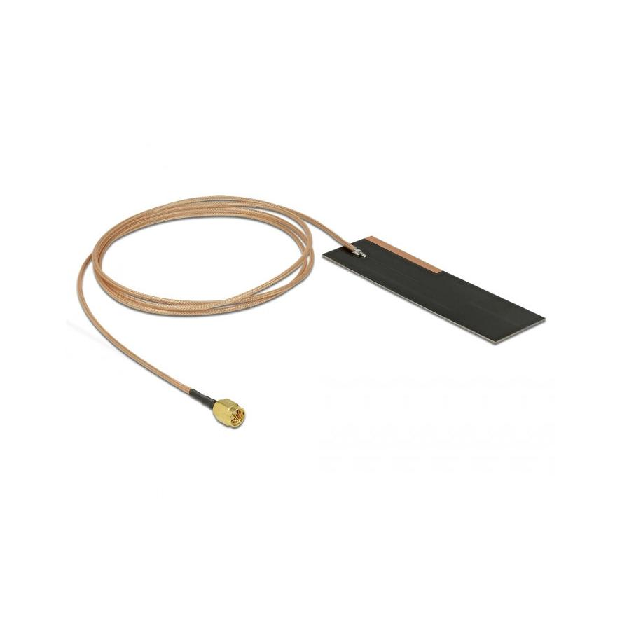 Delock LPWAN Antenna SMA plug 1 - 2 dBi RG-178 1 m PCB internal self adhesive (12620)