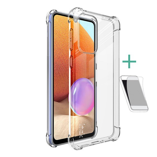 Protector de telefon din silicon IMAK (rezistenta medie la impact, colt cu perna de aer + folie de protectie pentru ecran) TRANSPARENT [Samsung Galaxy A33 5G (SM-A336)] (5996591119403)