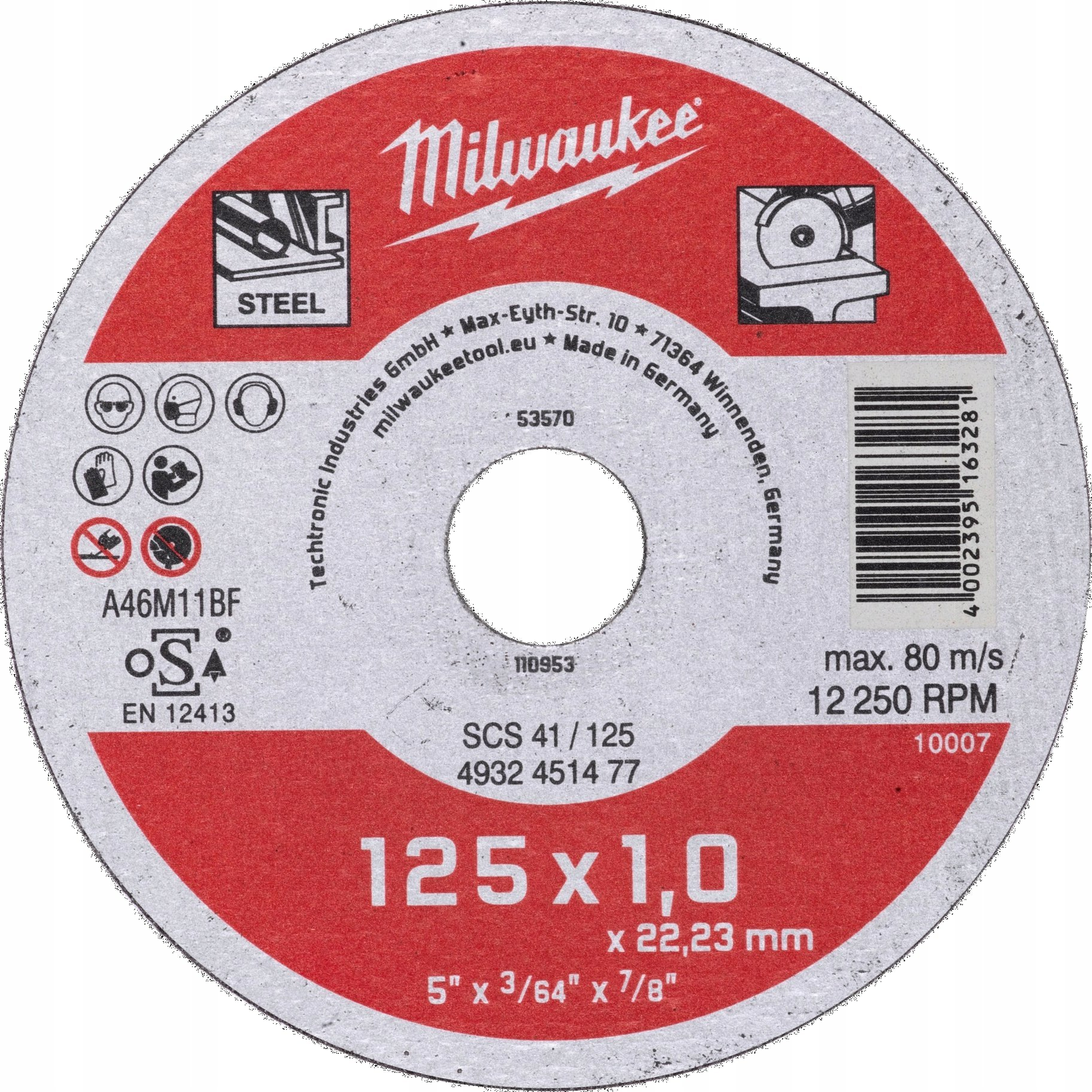 Milwaukee 4932451477 Vágókorong - 125 x 22,2 x 1 mm (4932451477)