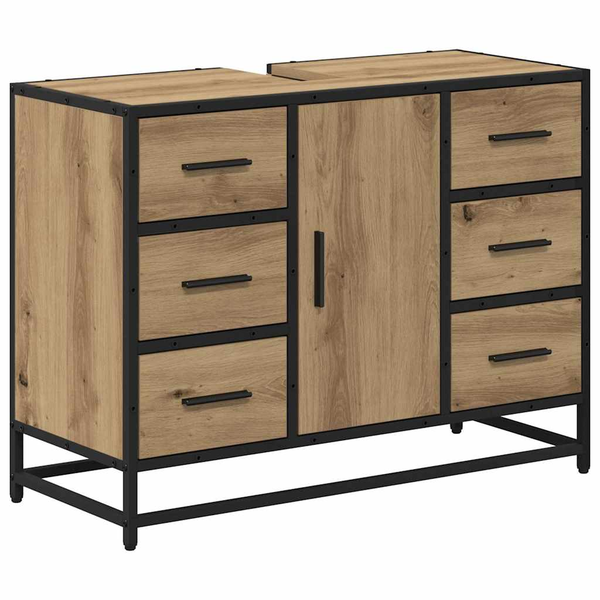 Fürdőszobai mosdószekrény kézműves tölgy 80 x 33 x 60 cm