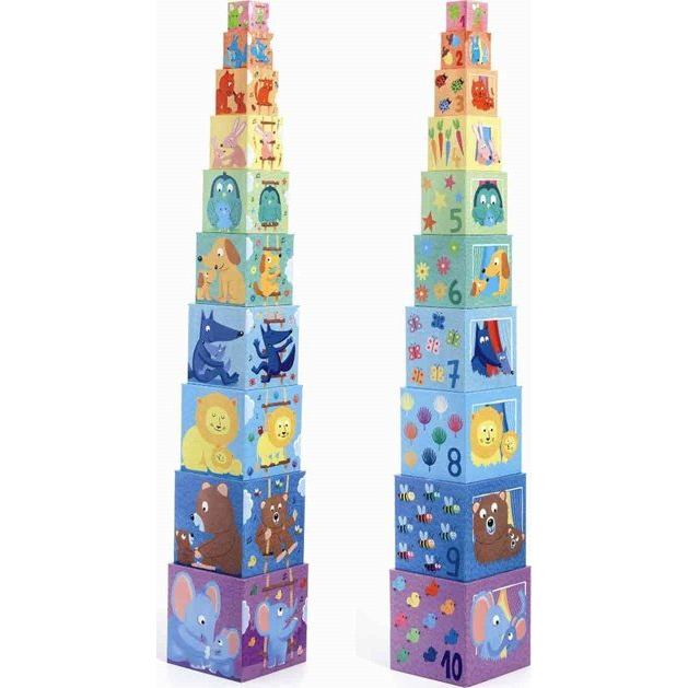 Djeco Toronyépítő Kocka - Szivárvány (DJ08510)