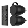 REV távvezérelhető kültéri dugalj szett fekete (0085600503)