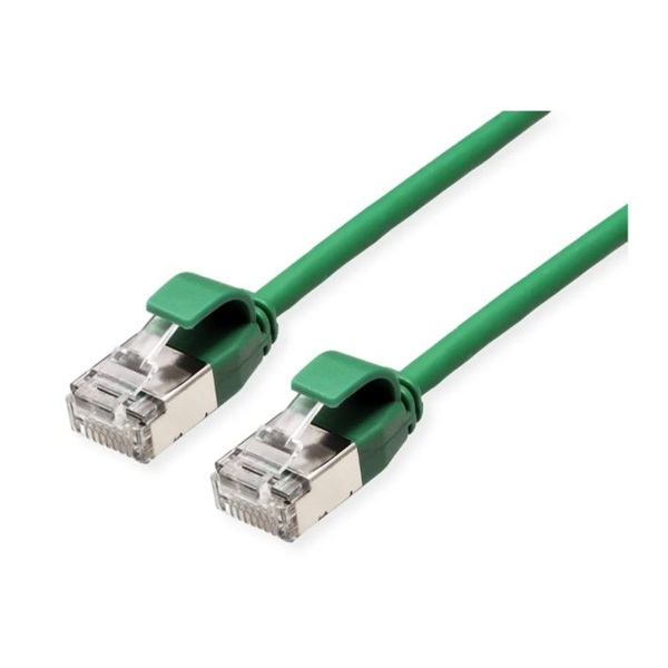 ROLINE Patch kábel U/FTP CAT6a LSOH, Slim, ultra hajlékony, data center kábel, kihúzásgátló,   2m, zöld