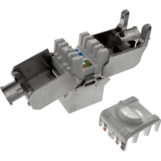 Gniazdo keystone, RJ45, beznarzędziowe, ekranowane, kat. 6A, Q-LANTEC