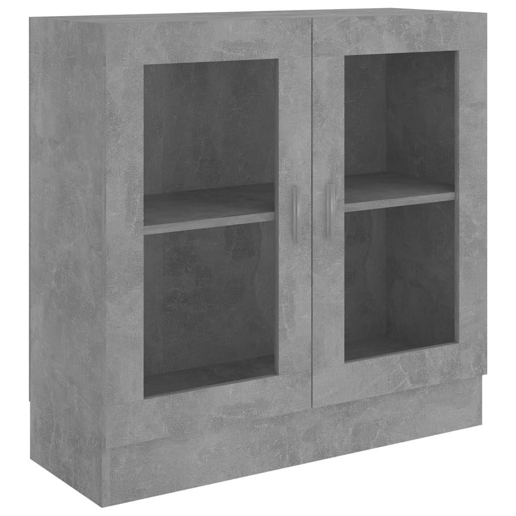 betonszürke forgácslap vitrinszekrény 82,5 x 30,5 x 80 cm (802745)